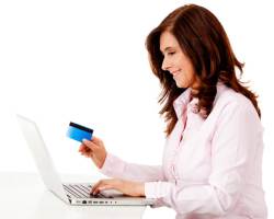 Woman shopping online