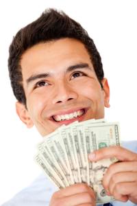 Successful businessman with money